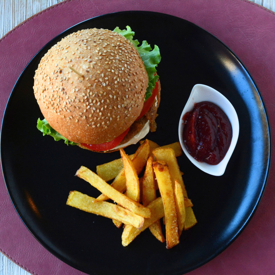 Burger di ceci vegano Cinque Sapori Bologna